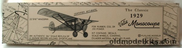 Flyline Models 1/16 1929 Velie Monocoupe - 22 inch Wingspan For Rubber Free Flight or R/C And Electric Conversion plastic model kit